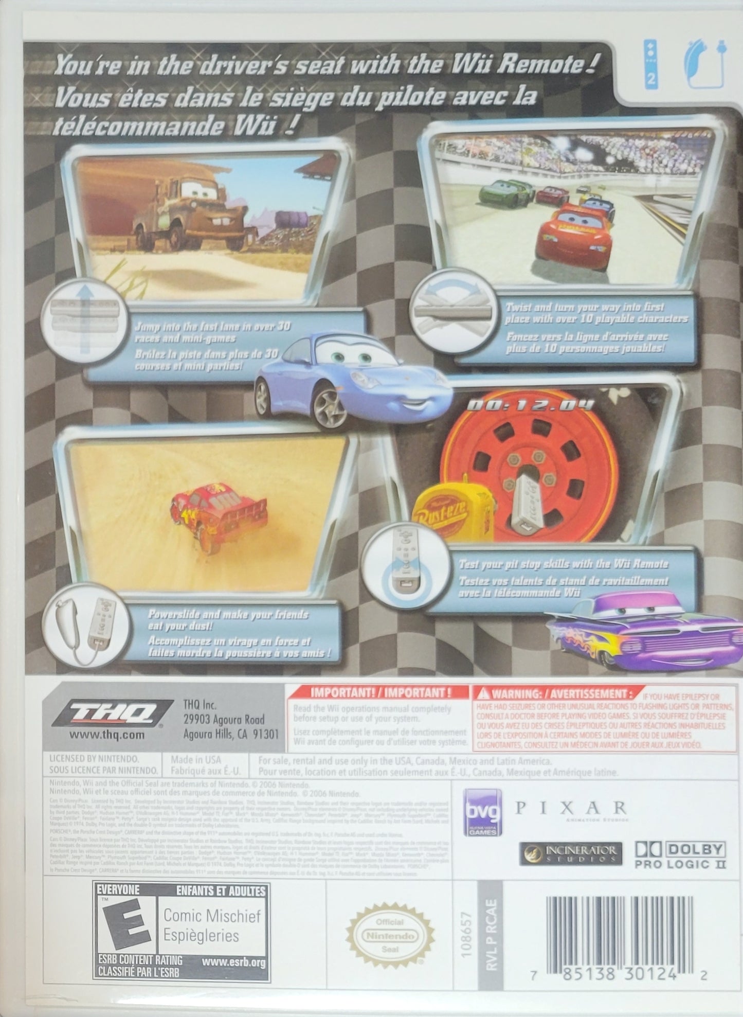 Disney Pixar's Cars – 2006 Nintendo Wii CIB – RE-SEALED + Clean Disc