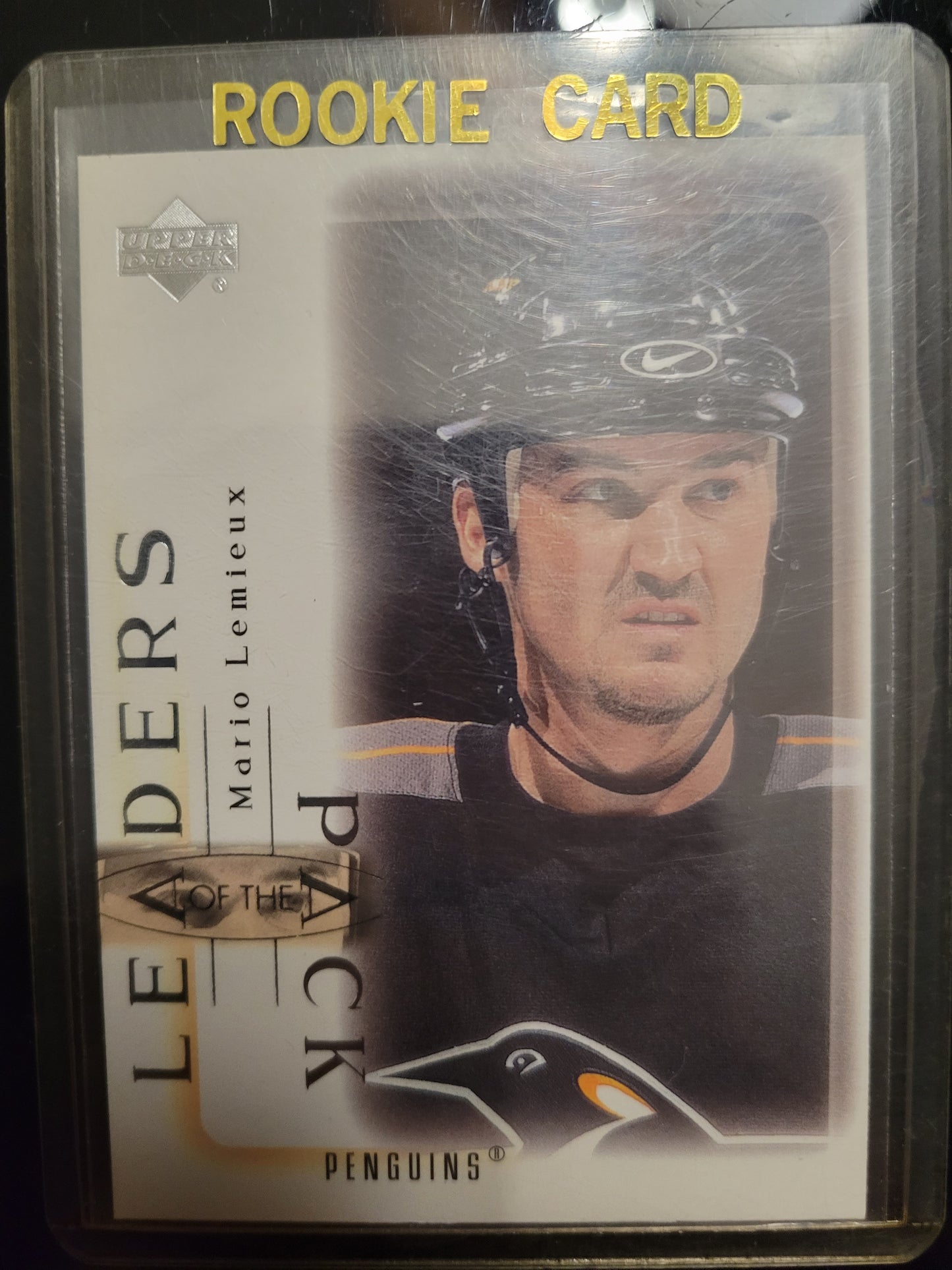 2001 MARIO LEMIEUX "Pack Leaders" UD Upper Deck NHL Hockey Card Great Shape Soft + Top Loader Since New Smoke Pet Free Home Great Collector's