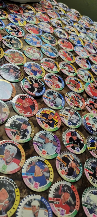 1994 1st EDITION Milk Cap NHL HOLOGRAPHIC Pogs Lot 300+ Rare Names Goalies & MORE