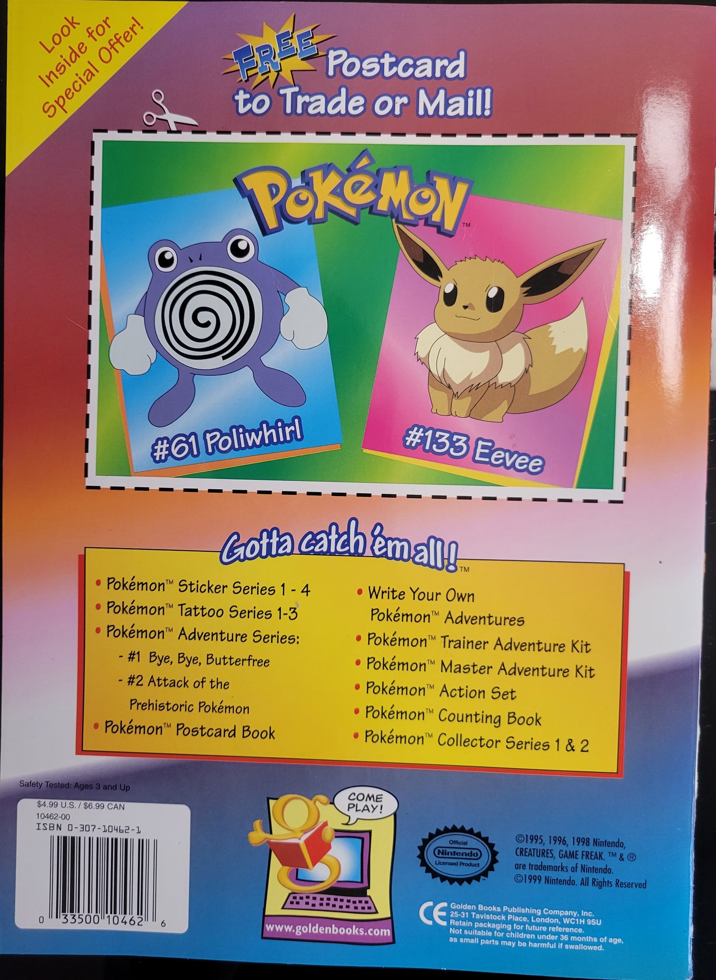 1st Edition Pokémon: "write Your Own Adventures" Orignal Golden Books Collector's Coloring Book All Ages Collector's Condition