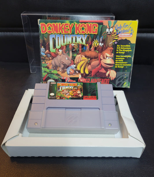 DKC Donkey Kong Country (SNES) - Super Nintendo Ent. 1994 Cart In Pristine Condition - CWB Box + Cartridge