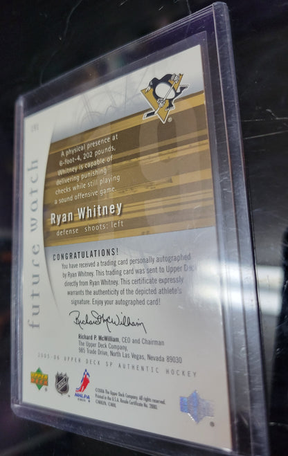 2005 06' Ryan Whitney UD SP Authentic Future Watch AUTOGRAPH #191 574/999 Pittsburgh Penguins