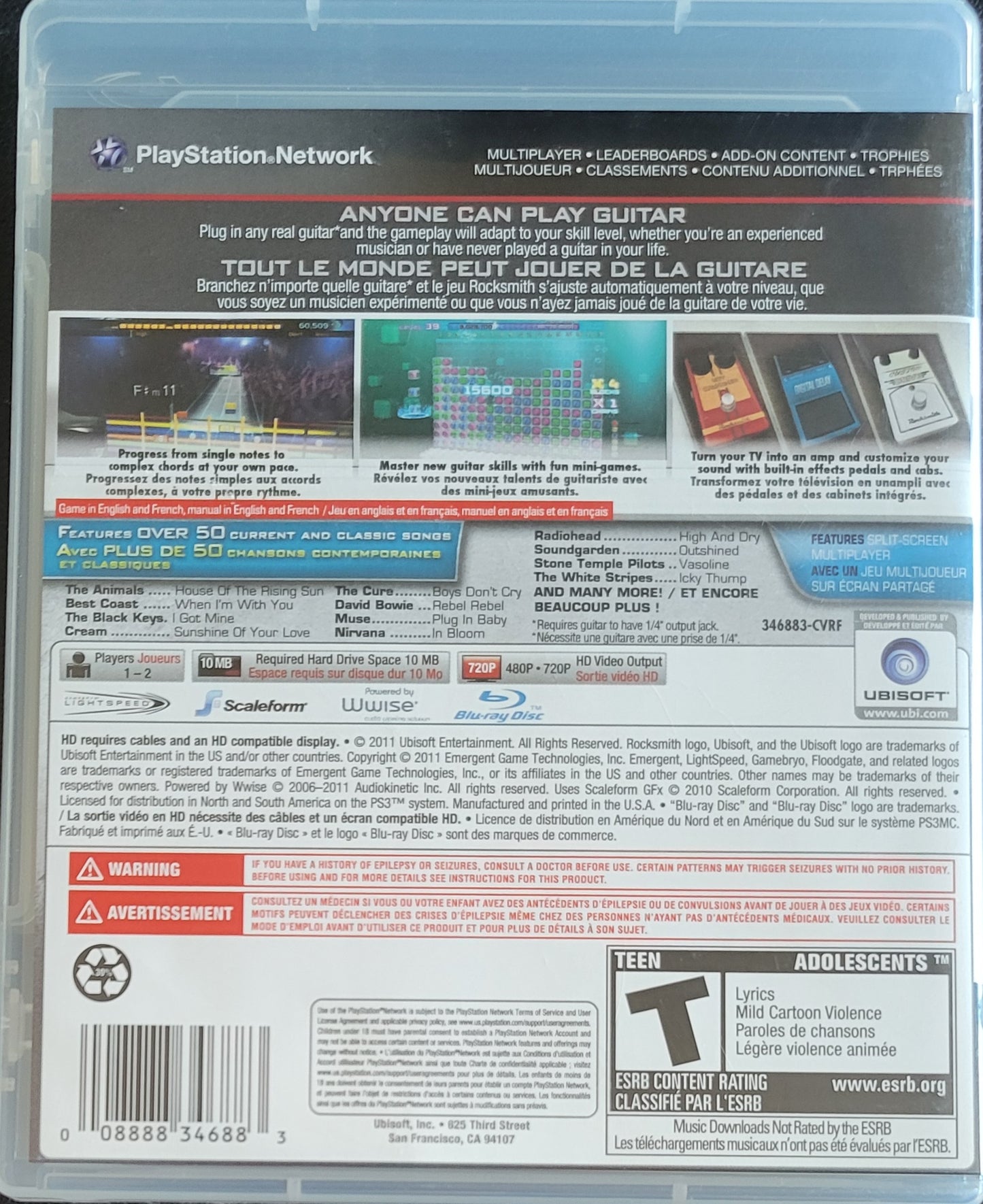 Rocksmith: Authentic Guitar Games – Sony PlayStation 3 (PS3) | Pre-Owned, Tested & in Great Condition