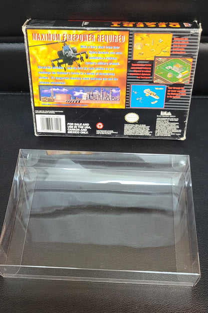 Authentic DESERT STRIKE CIB - Boxed  SNES (Super Nintendo Ent. System) | 1990 | Action Platformer + Plastic Protector