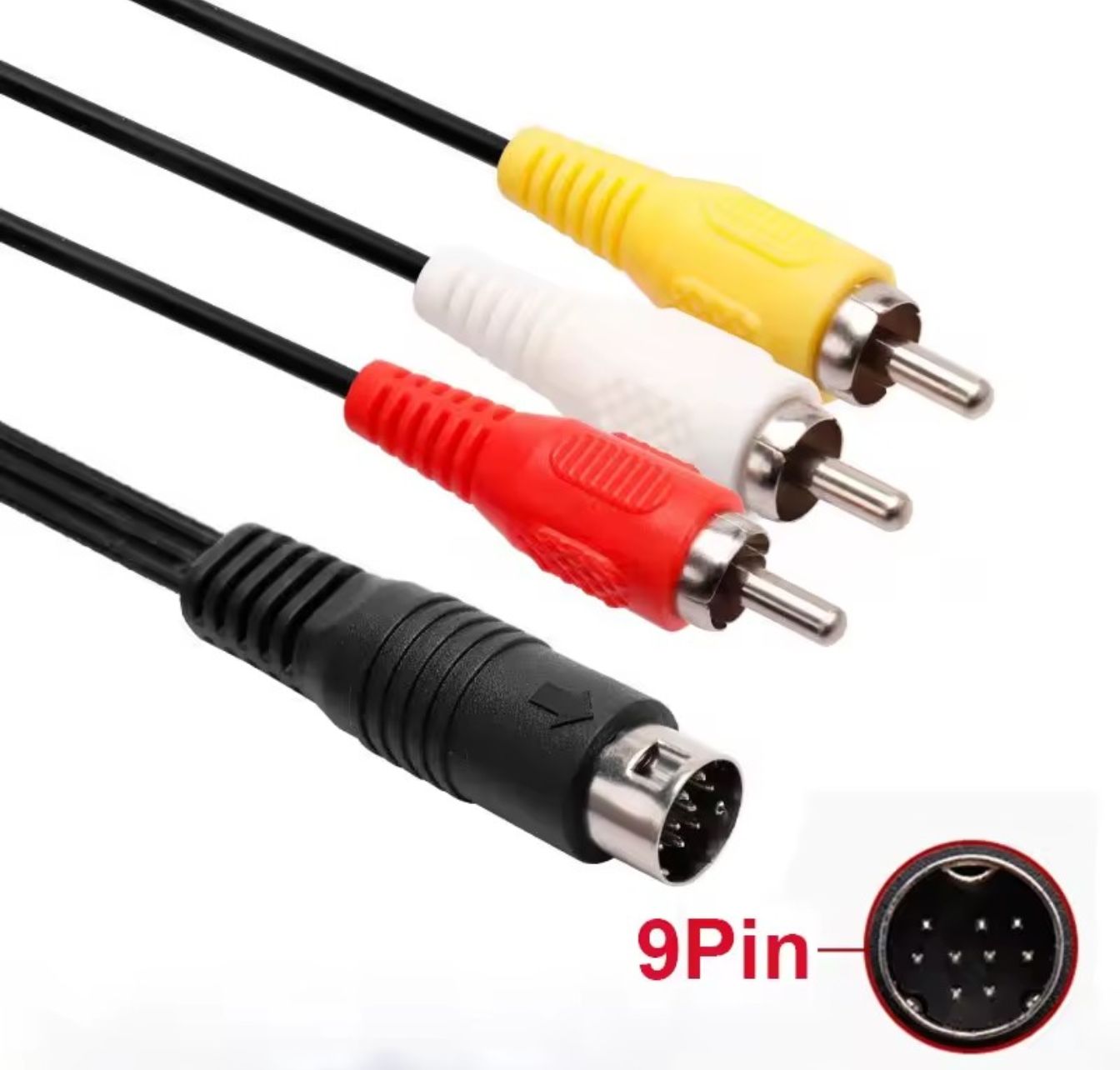 Sega Genesis Model 2 AV Cable (Aftermarket) | 9-Pin 3-Prong Connector | Replacement