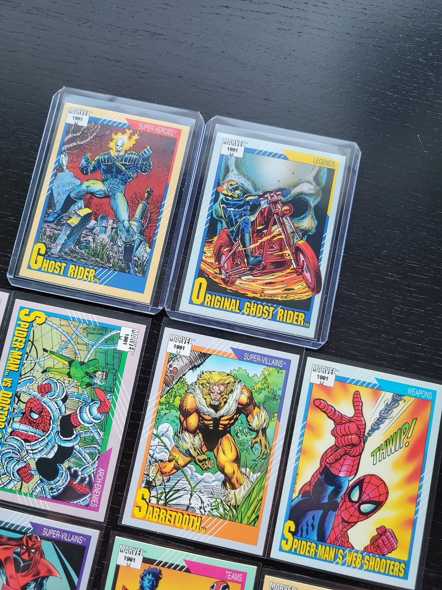 Impel Marvel 1991 Trading Card Set OG Ghost Rider Special 2nd Appearance Of Marvel Super Heros Ever On Cards! 10 Authentic Pieces