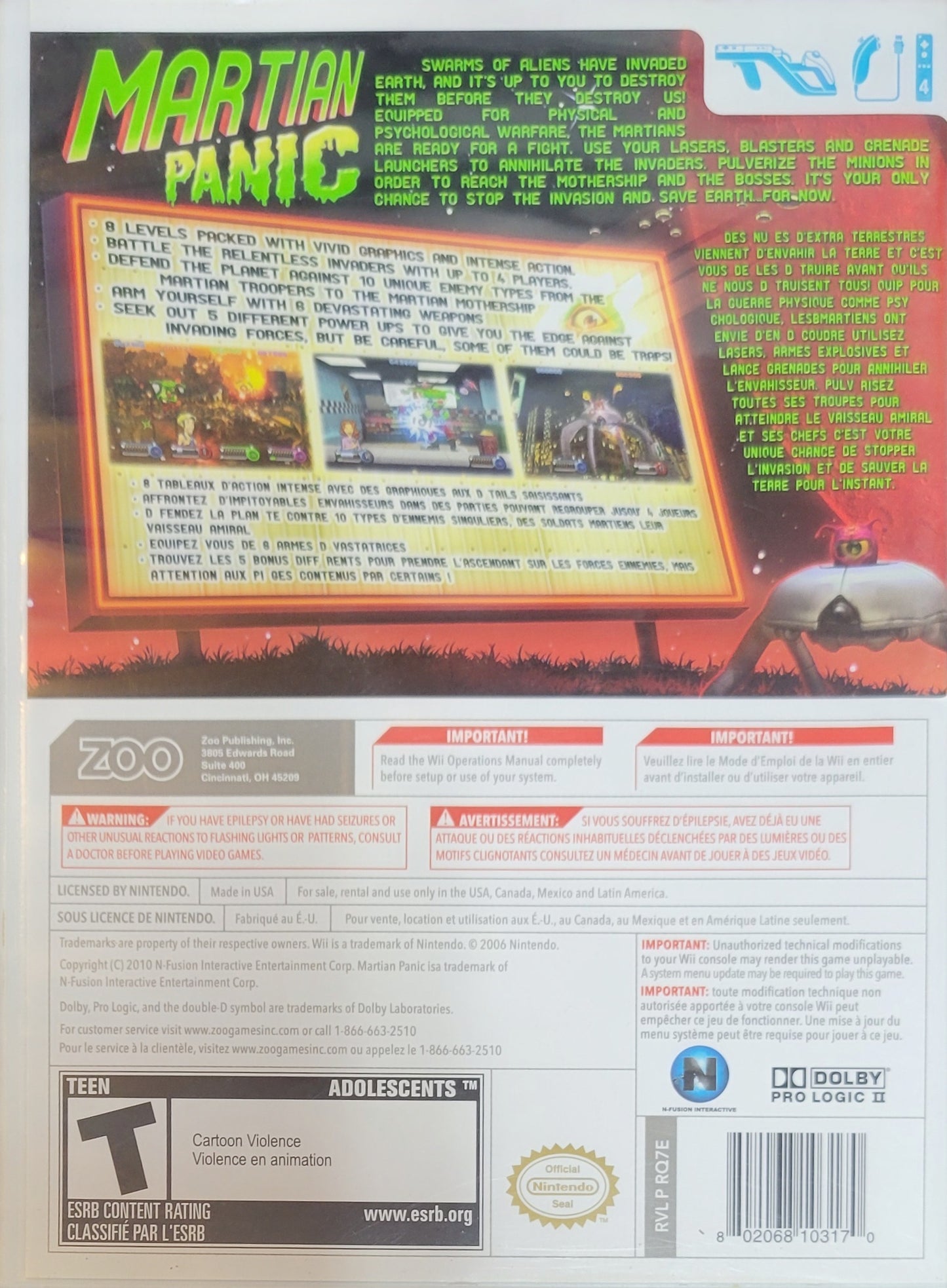 Martian Panic – Nintendo Wii CIB – RE-SEALED + Like New