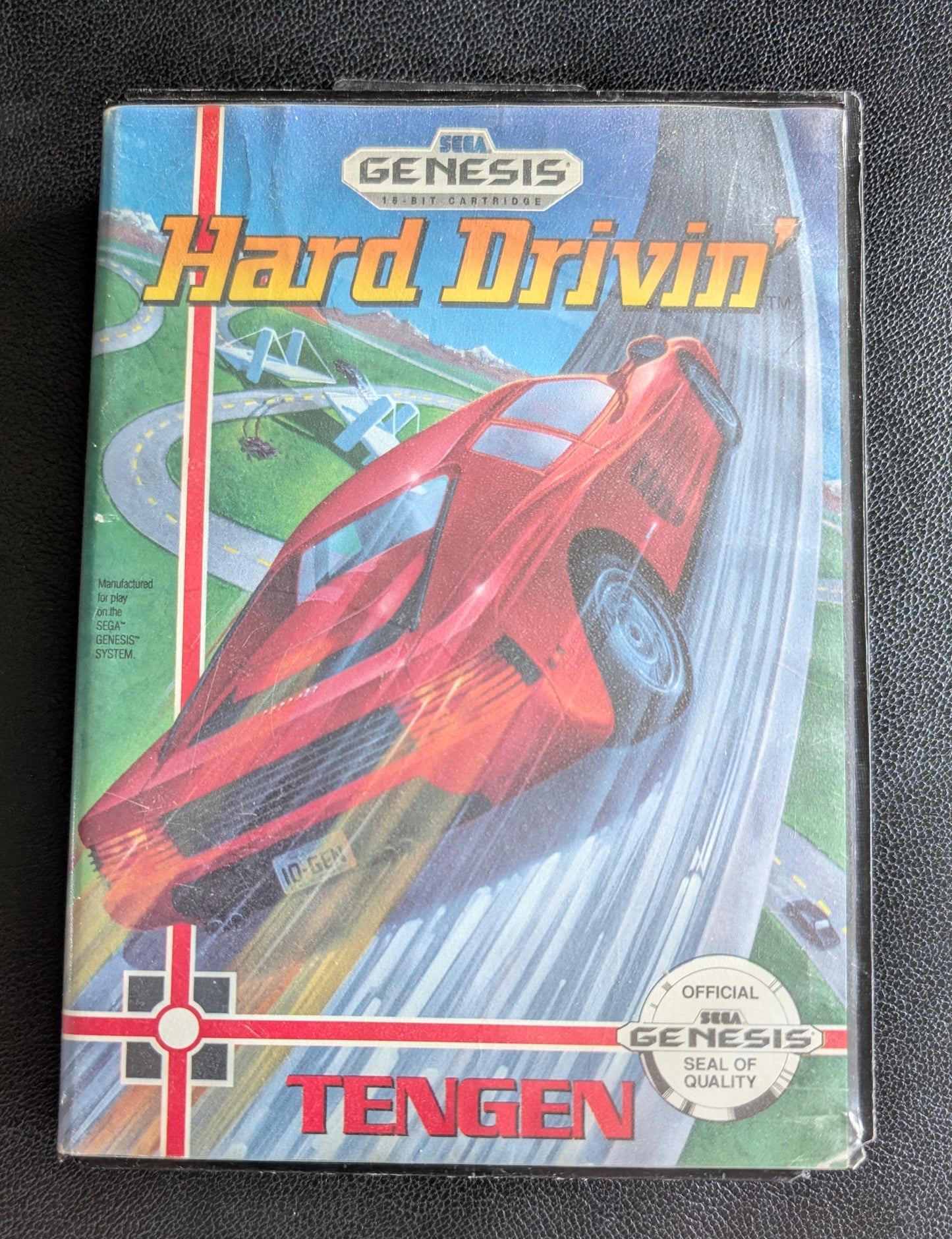 Hard Drivin' - Boxed with Hang Tab (Sega Genesis) | 1990 | Racing / Driving