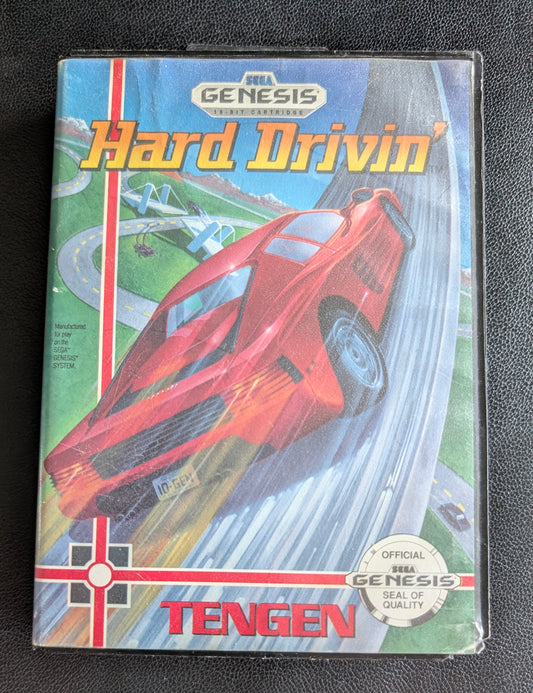 Hard Drivin' - Boxed with Hang Tab (Sega Genesis) | 1990 | Racing / Driving