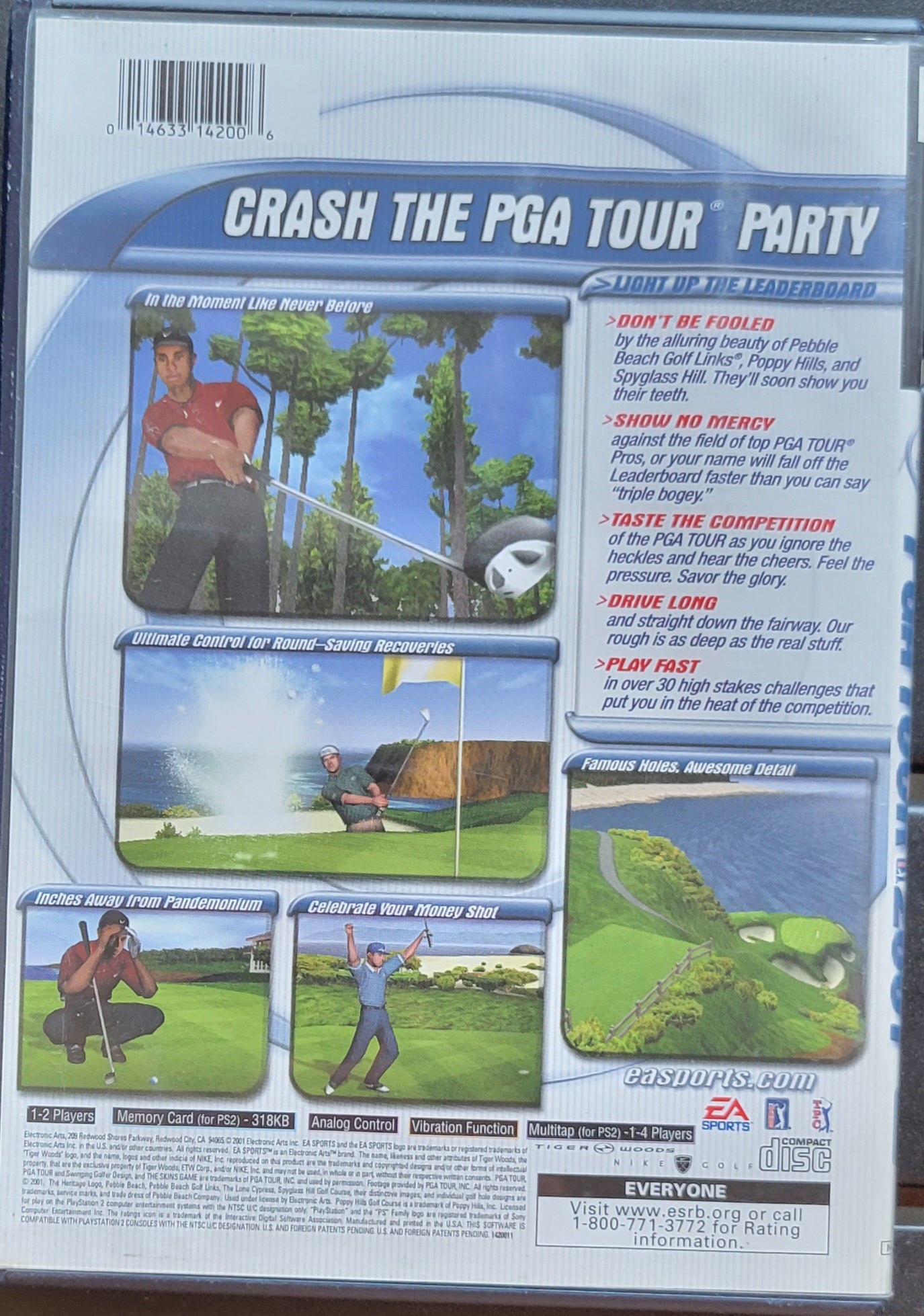 Tiger Woods PGA Tour 2001 - Sony PlayStation 2 PS2 CIB Pre-Owned Great Shape! Tested & Working