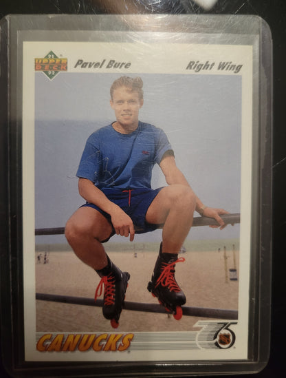 1991 UD Upper Deck # 51 PAVEL BURE Rookie Card MINT Soft + Top Loader Included