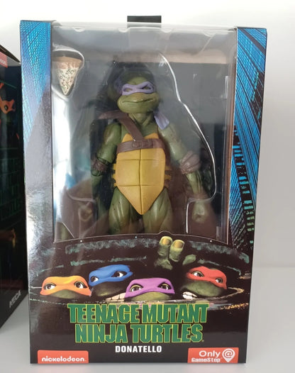 7" NECA Ninja Turtles 1990 Movie TMNT Teenage Movable Toys Mutant Action Figure Weapons + Pizza Included COWABUNGA DUDES!