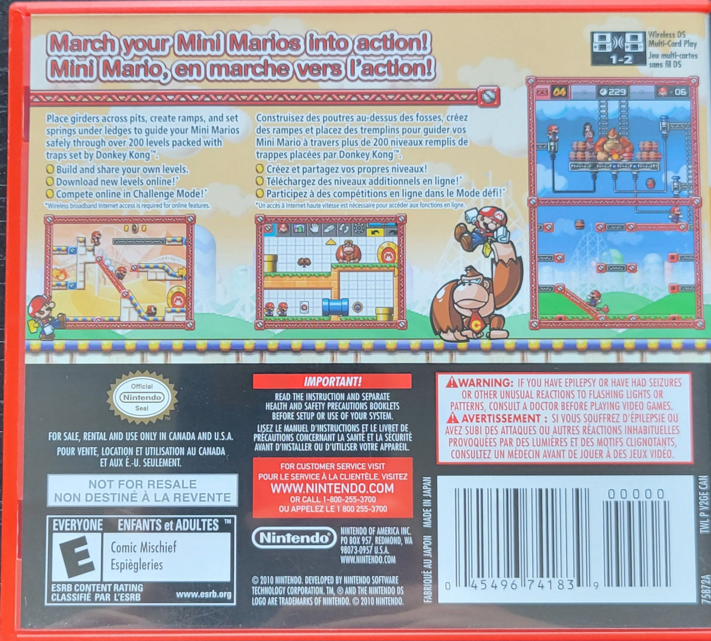 Mario Vs. Donkey Kong: Mini Land Mayhem - Nintendo DS - Handheld Console NTSC Cartridge Only Tested & Working