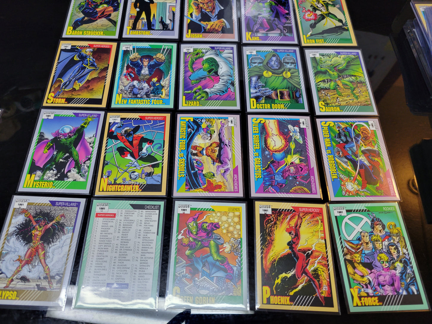 25 2nd EDITION Marvel Cards 90 91 Super Rare Base Set Spider-Man Captain America Punisher HULK Wolverine First Time Ever Seen On Cards!