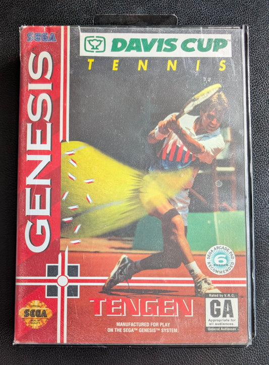 Davis Cup Tennis - Boxed CIB with Hang Tab (Sega Genesis) | 1993 | Sports / Tennis