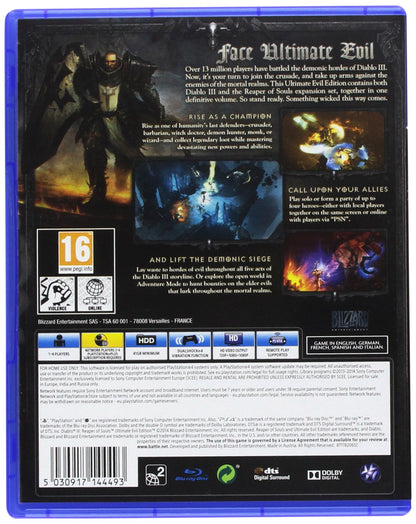 Diablo 3 Reaper Of Souls Ultimate Evil Edition (CIB) Sony PlayStation 4 PS4 – Re-Sealed - Excellent