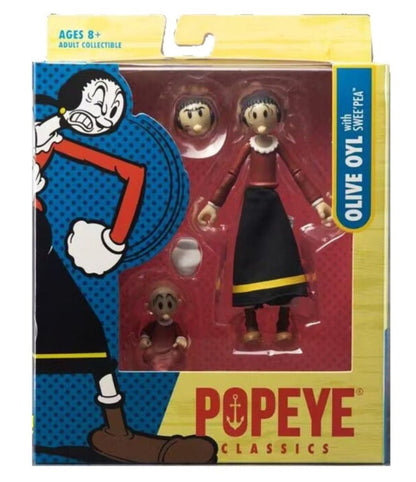 POPEYE Classics 1:12 Scale Action Figure Sealed Box Set Of 4 Olive Oyl Castor Oyl Bluto & Popeye! Age 8 + Adult Collectible Great Quality