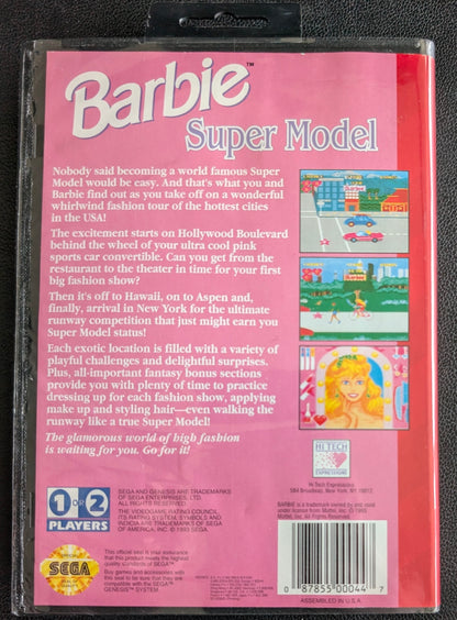 Barbie: Super Model - CIB Boxed Hang Tab (Sega Genesis) | 1993 | Action / Adventure