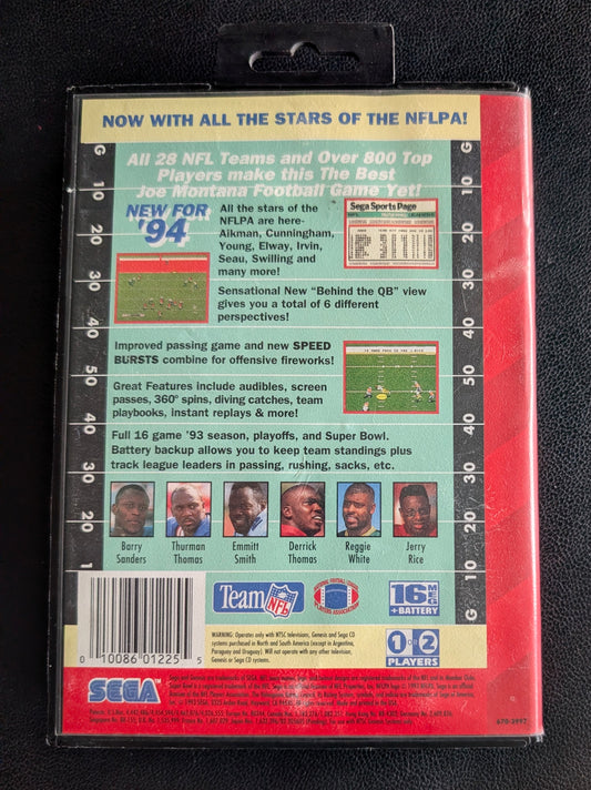 NFL Football '94 Featuring Joe Montana - Boxed CIB Hang Tab (Sega Genesis) | 1993 | Sports / Football