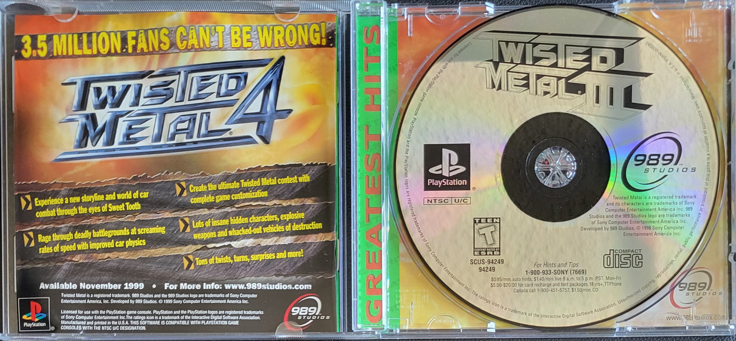 Twisted Metal 3 – Sony PlayStation 1 PS1 (1995) – Complete in Box (CIB) – Like New Re-Sealed