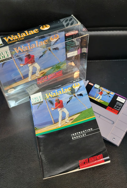 WAIALAE Golf CIB Authentic - SNES - Super Nintendo Ent. System 1992 NTSC/PAL Cartridge+ Plastic Protector