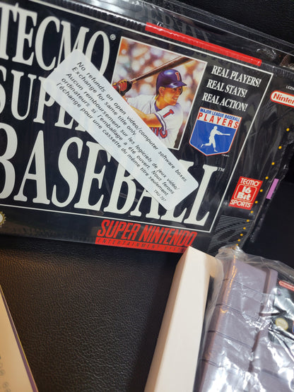 Tecmo Super Baseball (SNES) - Super Nintendo Ent. 1995 PRISTINE Condition FACTORY PLASTIC - (CIB)