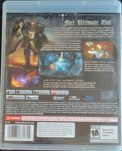 Diablo: Reaper of Souls (Ultimate Edition) (CIB) – Sony PlayStation 3 PS3 – Clean Disc