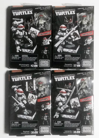 4 Piece Set TMNT Teenage Mutant Ninja Turtles 15 cm Mega Block Collection Classic TV Figures Sealed Box Plastic Action Figure A+