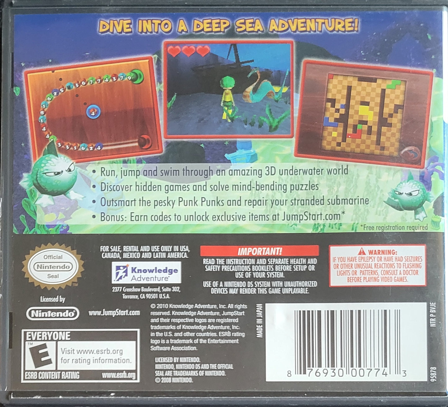 Jump Start Deep Sea Escape – Nintendo DS – Re-Sealed (2009)