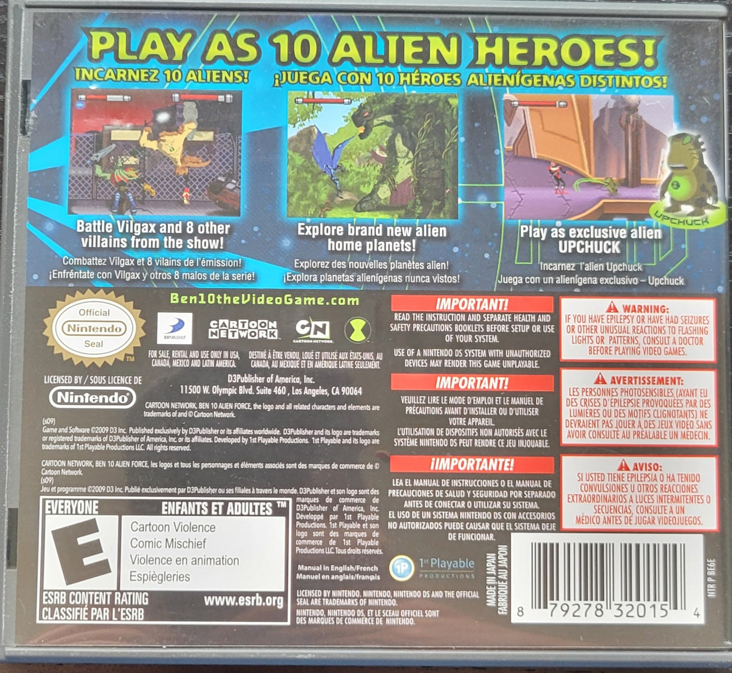 Ben 10 Alien Force: Vilgax Attacks - Nintendo DS - Handheld Console NTSC Cartridge Only Tested & Working