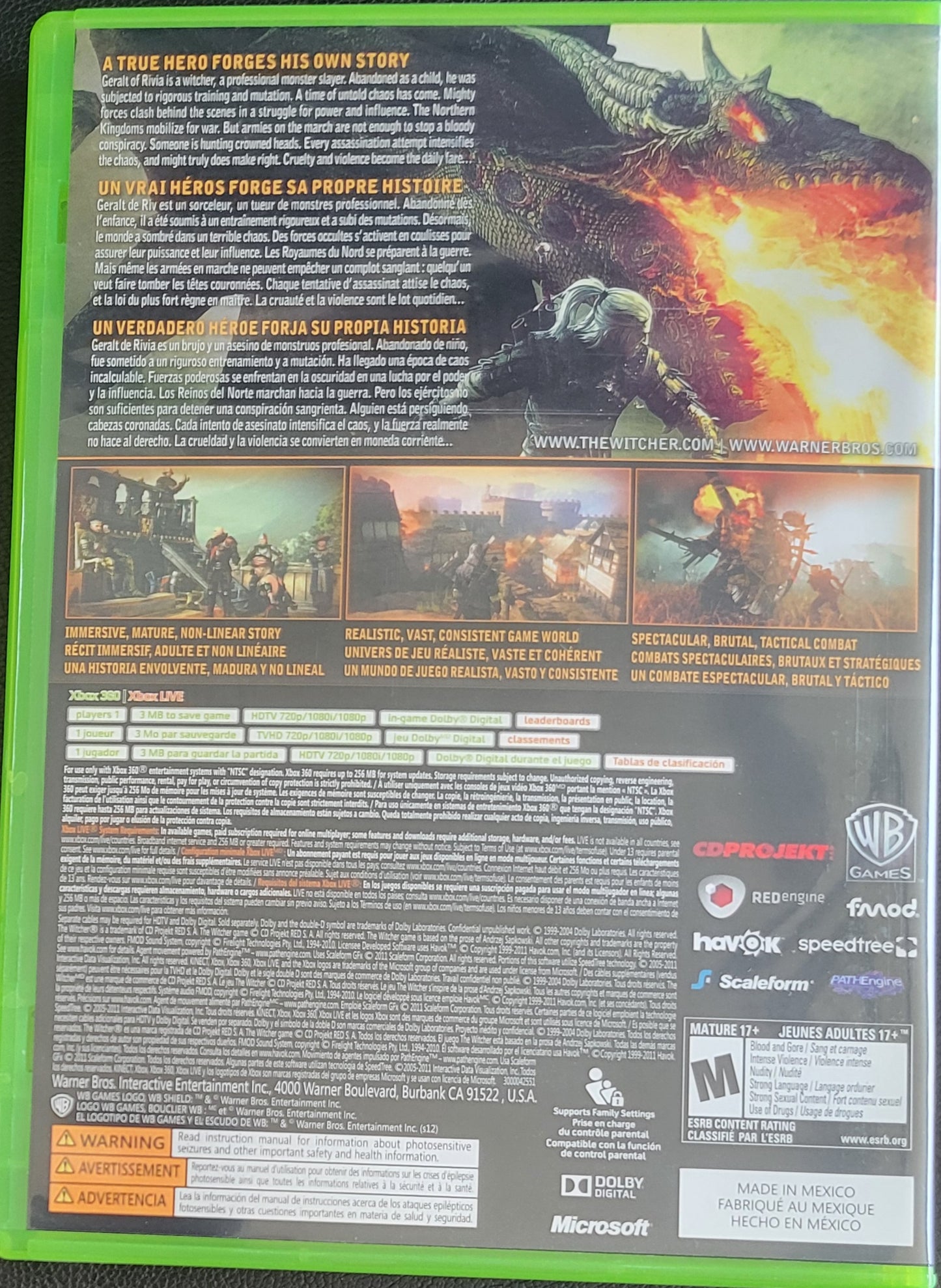 The Witcher 2: Assassin's Of Kings Enhanced Edition - (CIB) - Microsoft XBOX 360 - Pre-Owned Like New CLEAN DISC