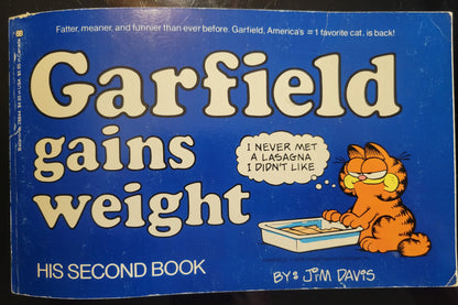 1st EDITION 1980s GARFIELD Book Club Edition: 2nd! Softcover Book! "Garfield Gains Weight"