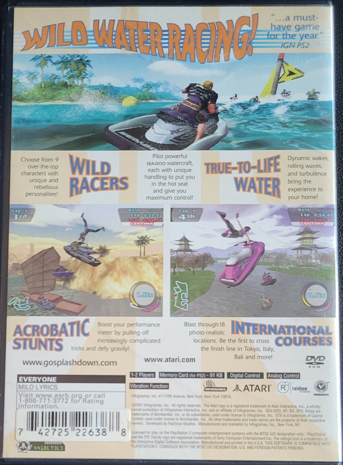 SPLASHDOWN – Sony PlayStation 2 PS2 (CIB) – Tested – Re-Sealed (2001)