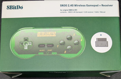 8BitDo SN30 Wireless Gamepad for Original SNES (Super Nintendo) | Multiple Colors | Wireless Controller | Includes Receiver
