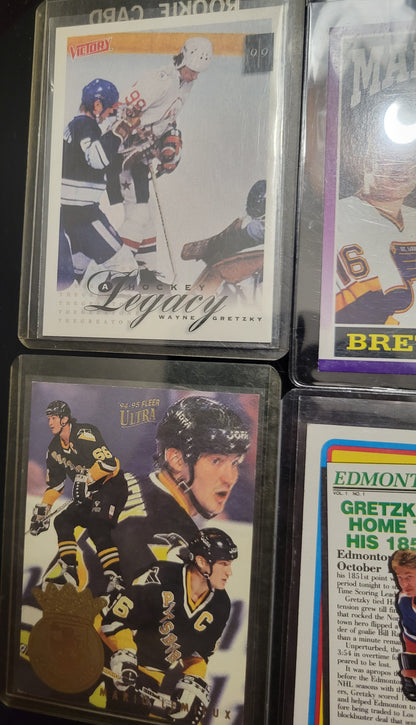 Lot Of 6 BIG NAMES Near Mint Condition 1990's NHL HOCKEY Cards - Autograph - Wayne Gretzky - Brett Hull