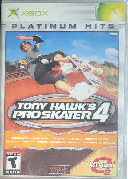 Tony Hawks Pro Skater 4 *Platinum Hits* - (CIB) OG Microsoft XBOX  Pre-Owned Great Shape Tested & Working CLEAN DISC