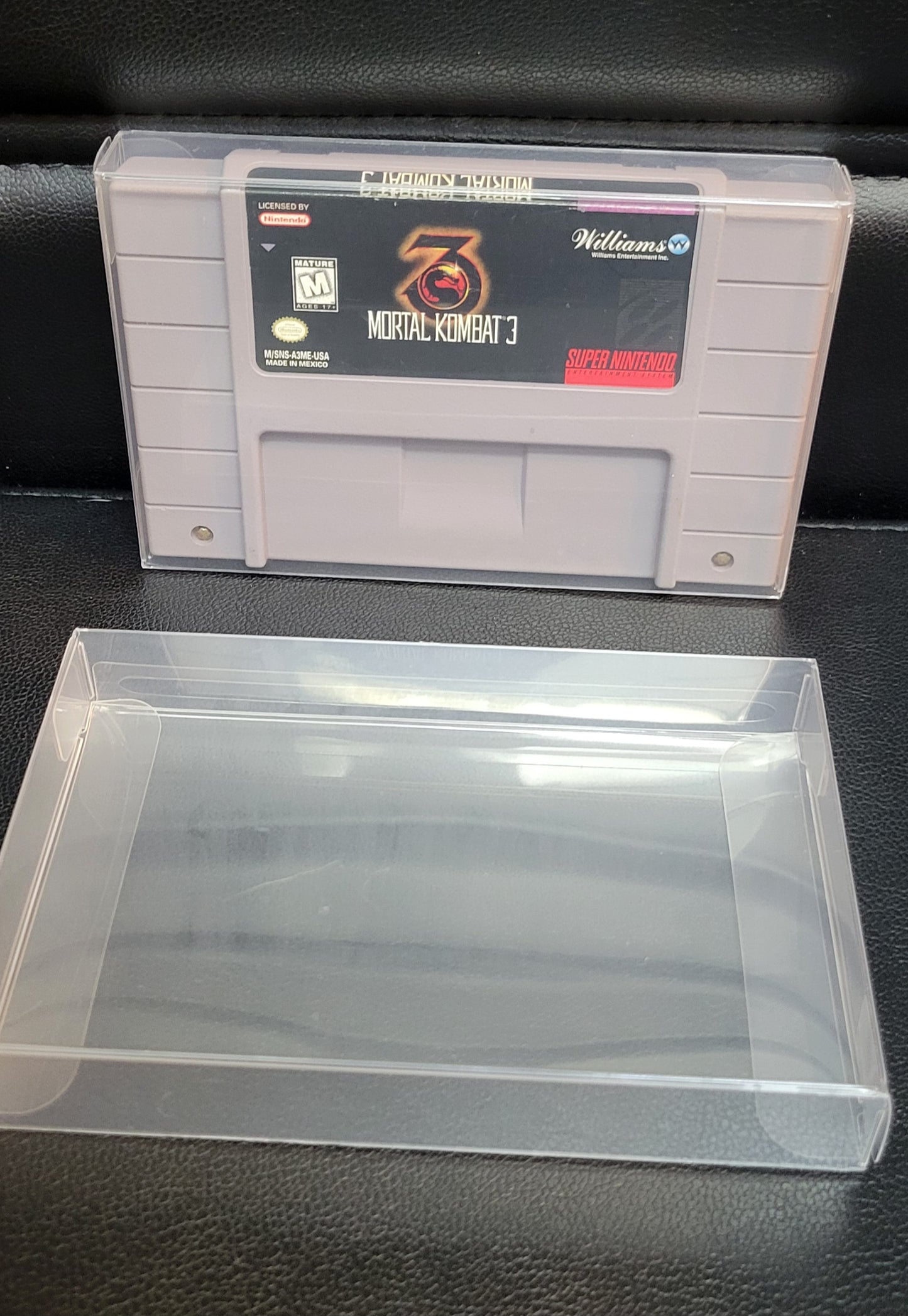 Authentic Mortal Kombat 3 - SNES - Super Nintendo Ent. System NTSC/PAL Cartridge Plus Platic Protector