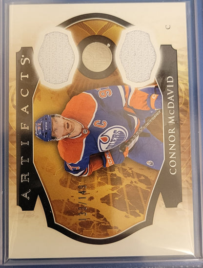 2023 - 24 CONNOR MCDAVID  #'d 133/149 UD Upper Deck Artifacts 101 DUAL PATCH INSERT MINT