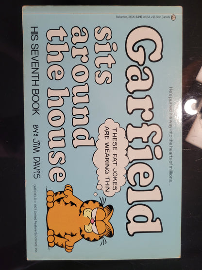 1st EDITION 1980s GARFIELD Book Club Edition: "Garfield Sits Around The House" 7th Softcover Book!