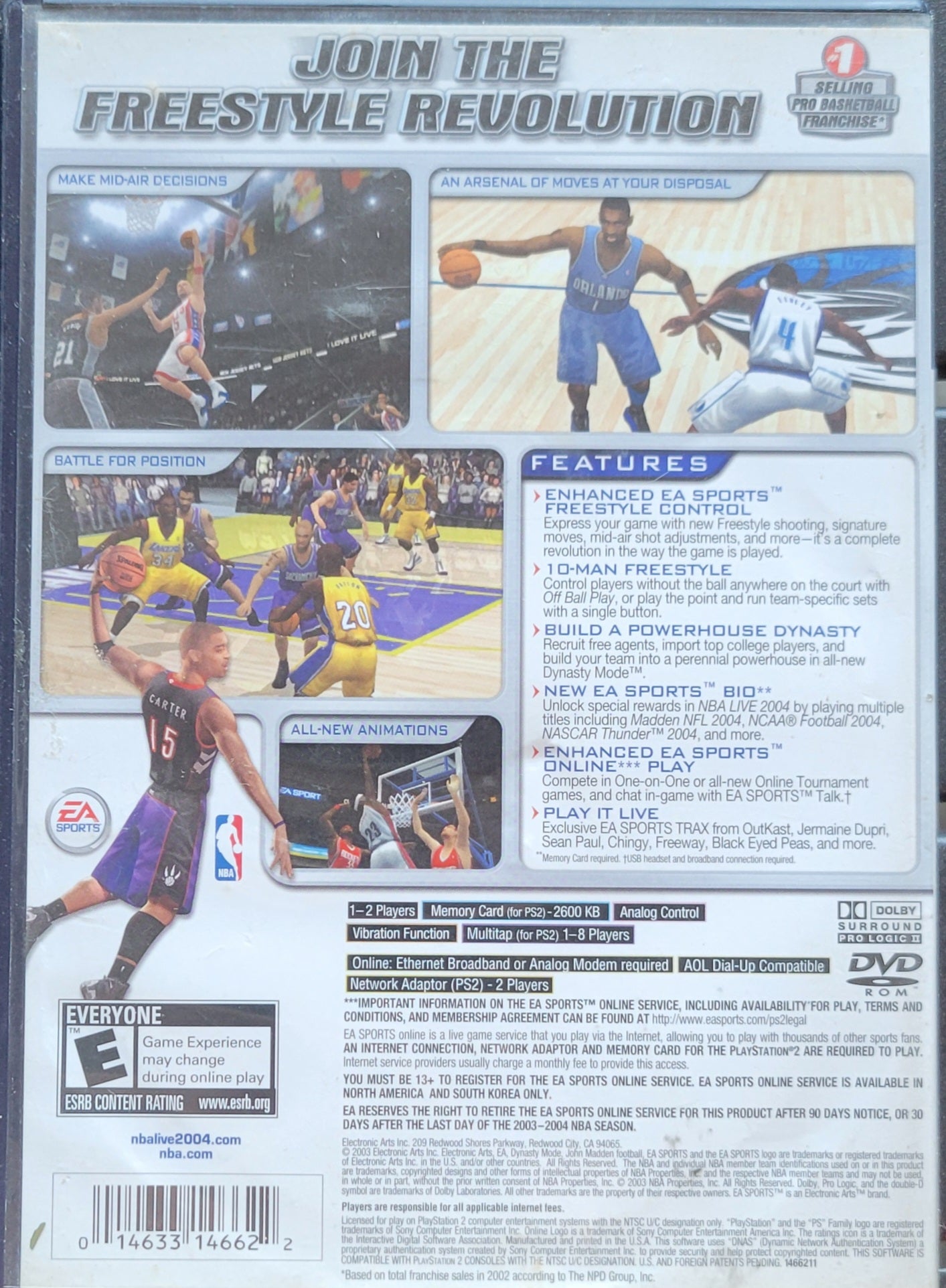 NBA LIVE 2004 Vince Carter Edition - Sony PlayStation 2 PS2 CIB Pre-Owned Great Shape! Tested & Working