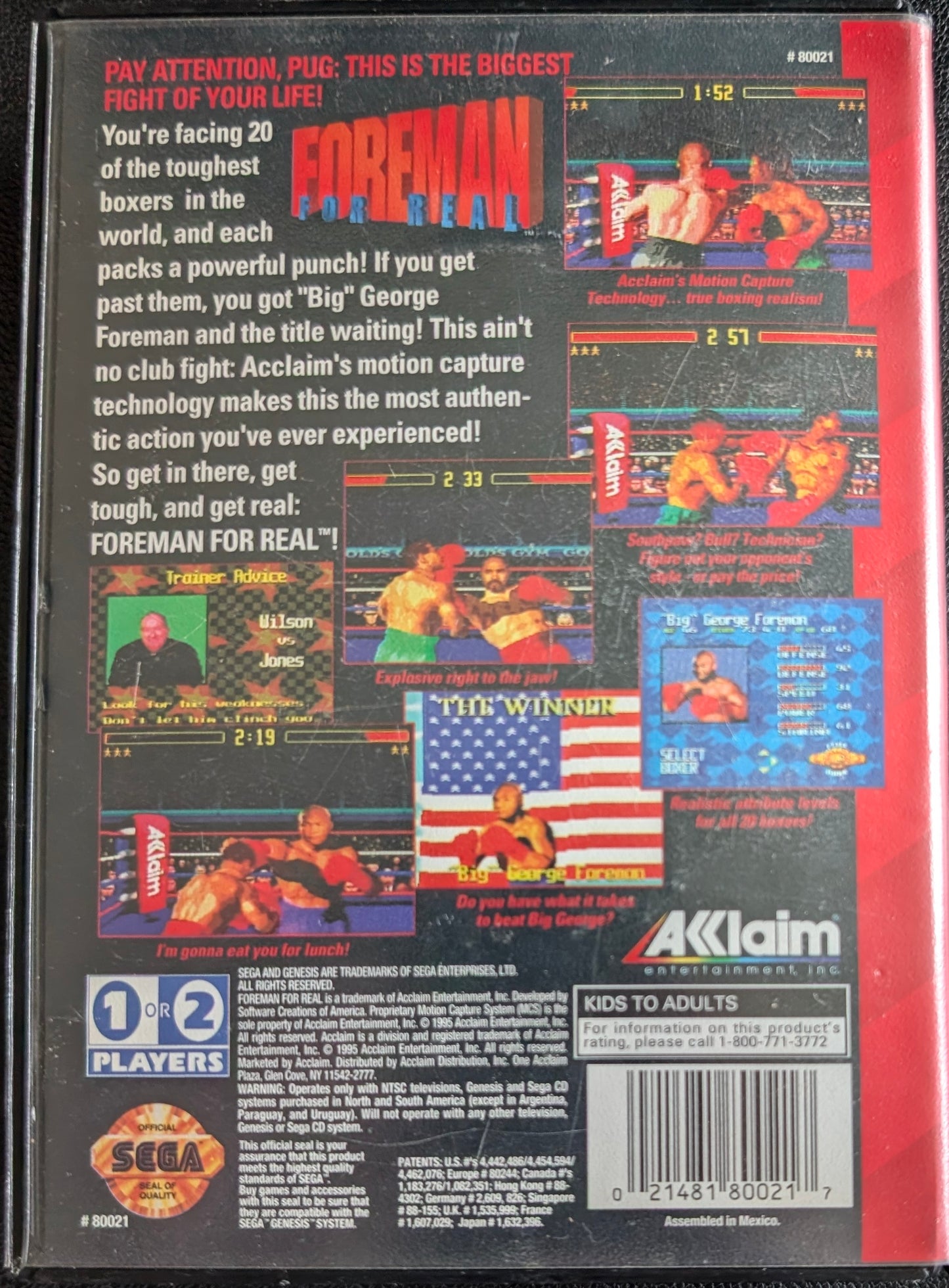 Foreman For Real - CIB (Sega Genesis) | 1995 | Sports / Boxing
