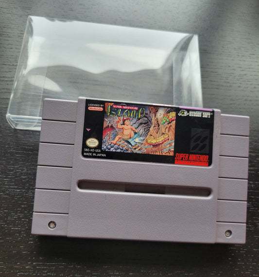 Super Adventure Island - SNES - Super Nintendo Ent. System 1995 NTSC Cartridge + Protector MINT