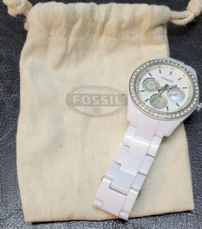 Fossil Jewelry Set Includes Watch - Crystal Charm Necklace - Earrings & 2 Bracelets Pre-Owned