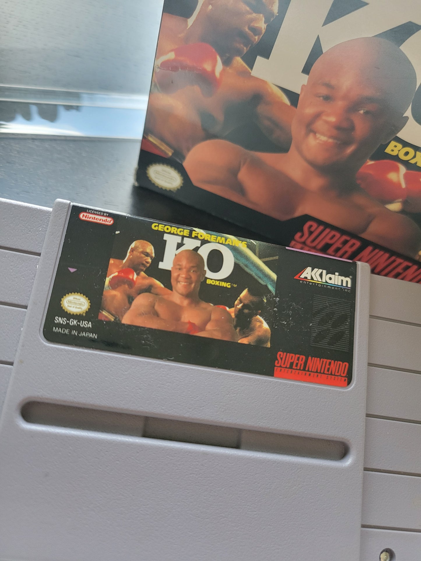 George Forman's KO BOXING CWB Complete With Box/Manual - SNES - Super Nintendo Ent. System NTSC Cartridge + Plastic Protector