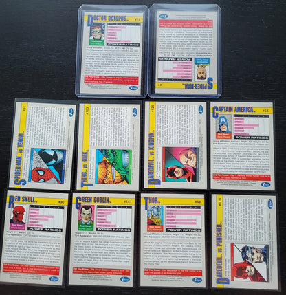 1991 EDITION Marvel Cards One & Only Extremely Rare Set Spider-Man Dr Octopus 2nd Time Seen On Cards! Mint Condition AUTHENTIC 10 Pieces AA+