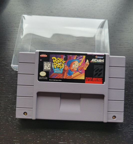 Porky Pigs Haunted Holiday - Authentic SNES - 1990 Super Nintendo Ent. System NTSC Cartridge + Protector