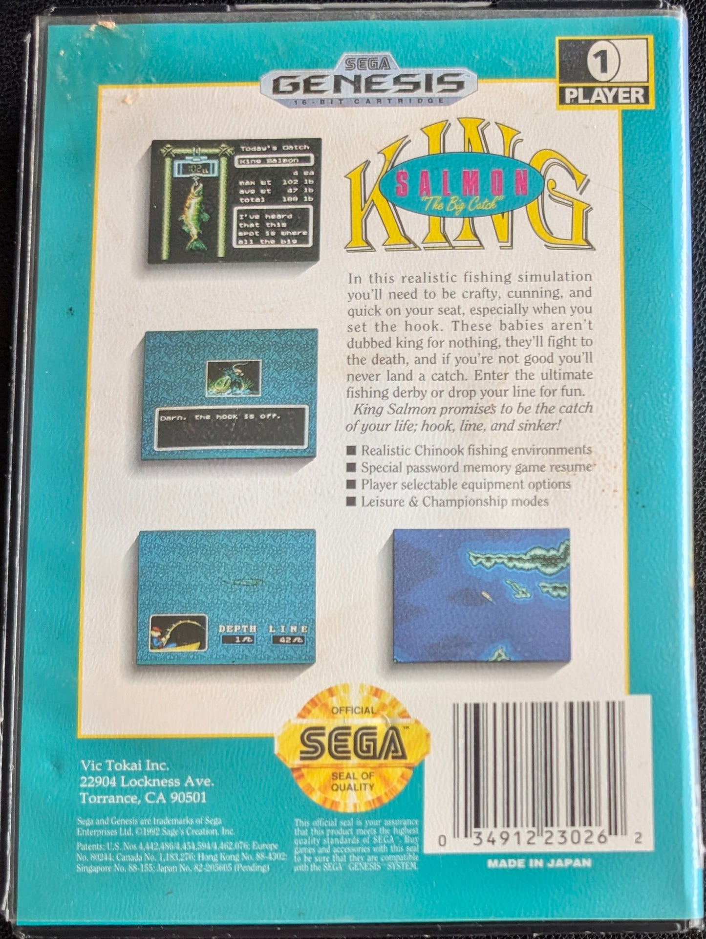 King Salmon: The Big Catch - Boxed CIB (Sega Genesis) | 1992 | Sports / Fishing