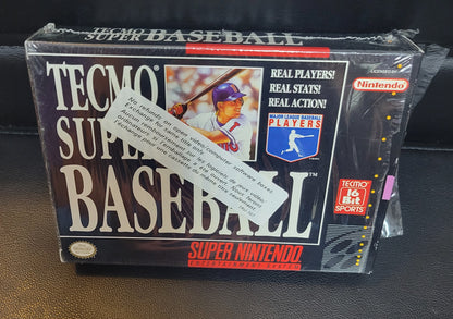 Tecmo Super Baseball (SNES) - Super Nintendo Ent. 1995 PRISTINE Condition FACTORY PLASTIC - (CIB)