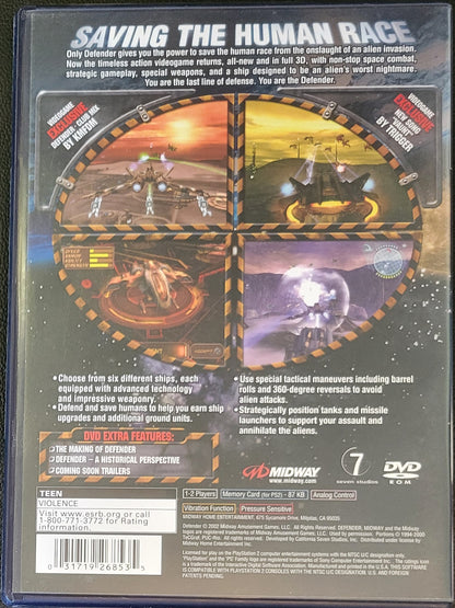 Defender - Sony PlayStation 2 PS2 Pre-Owned Tested & Working Great Shape MINTY