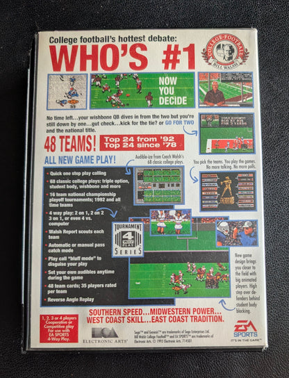 Bill Walsh College Football - Boxed CIB (Sega Genesis) | 1993 | Sports / Football